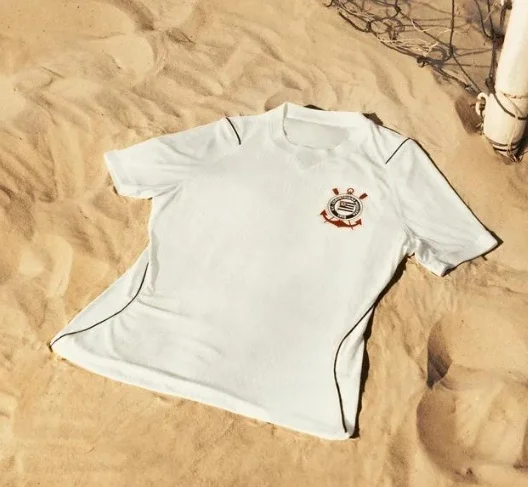 2026 Sommer Corinthians Fußballtrikot Y2K Schwarz Gestreiftes Oversize-Sport-Street-Fashion-Freizeit-T-Shirt – Detail 2