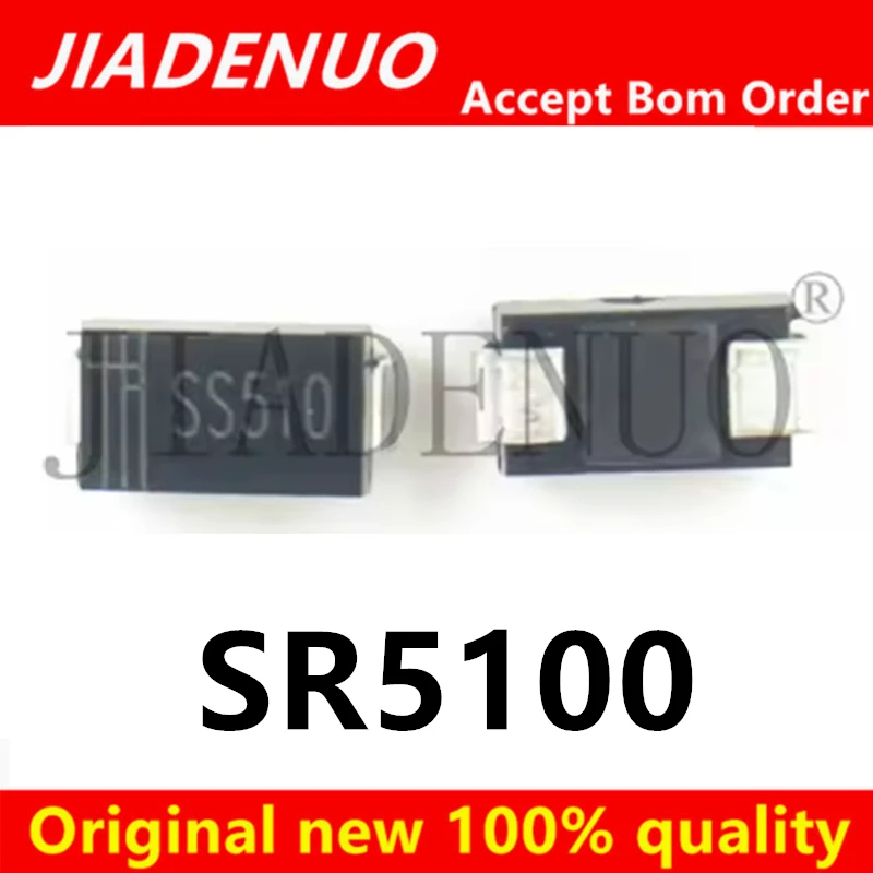 (5-10pcs)100% New SS510/SMB SR5100 5A 100V SMD Schottky Rectifier Diode DO-214AA chipset