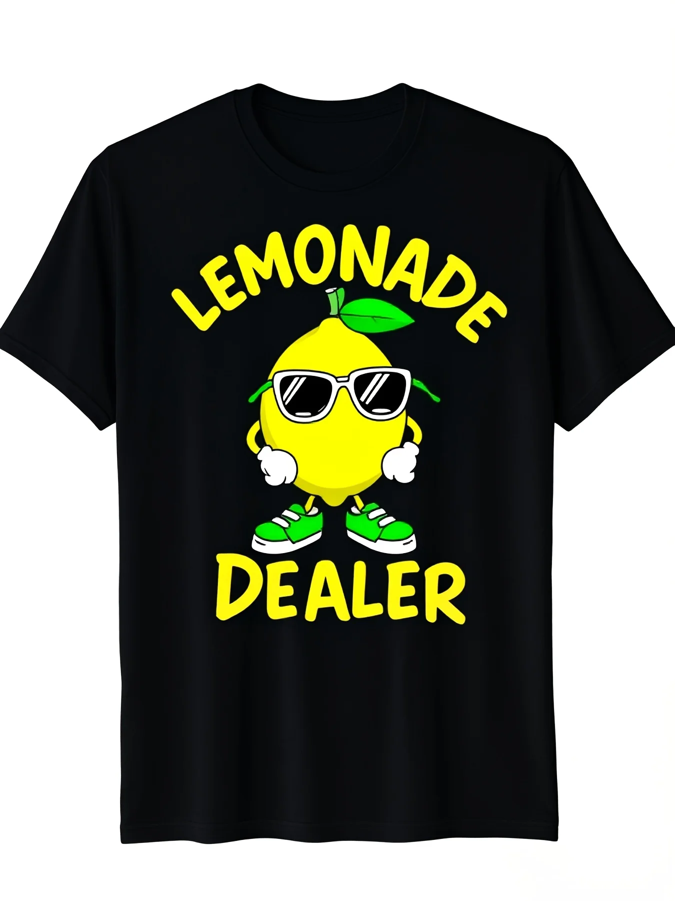 Men's Unisex's Retro Lemonade Stand TShirt Heavyweight Sm Crewneck Short Sleeve Shirt with Lemonade Dealer Print Machine Washable Suitable for Lemonade Stand Events Casual Summer OutfitSame2pure Cotton Breathable Sweat-wicking and Soft Suitable
