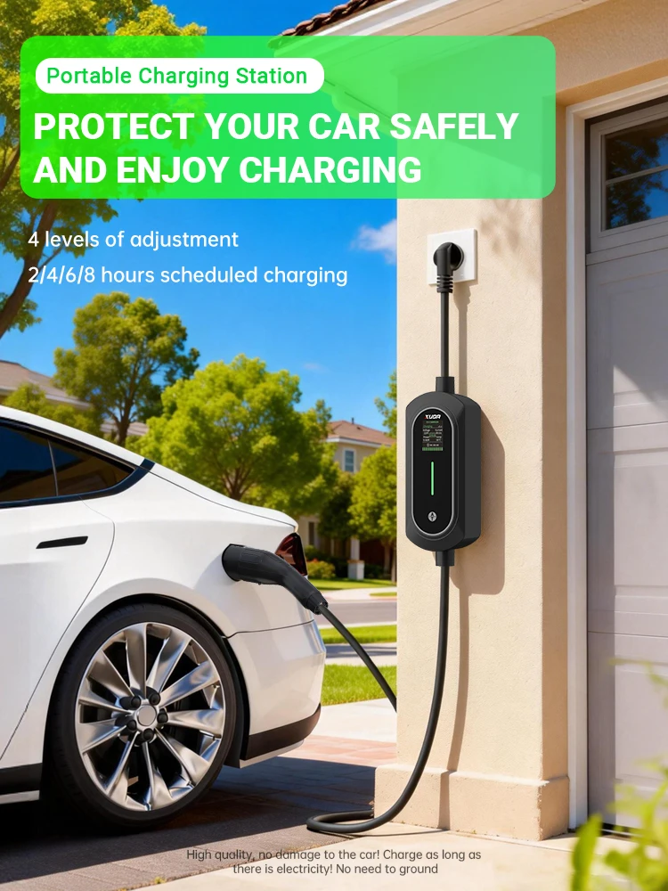 Typ 2 EV-Ladegerät 3,5KW 16A Länge 5M IP66 Tragbares Schnellladegerät mit Echtzeit-Datenüberwachung Einstellbarer Strom 6/8/10/13/16A