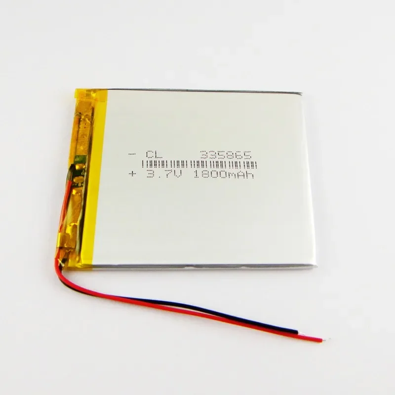 다크 브라운 리튬 폴리머 배터리, 모바일 DVD 워크맨, GPS 네비게이터, 335865 배터리, 1800mAh 충전식 리튬 이온 셀, 좋은 A, 3.7V, 신제품