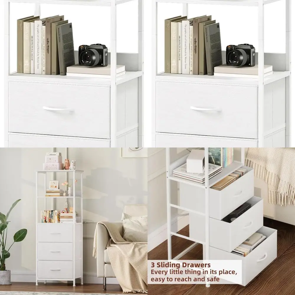 

3-х уровневая книжная полка с ящиком, высокий книжный шкаф с полками, настольный органайзер с книжной полкой, настольные полки для гостиной R