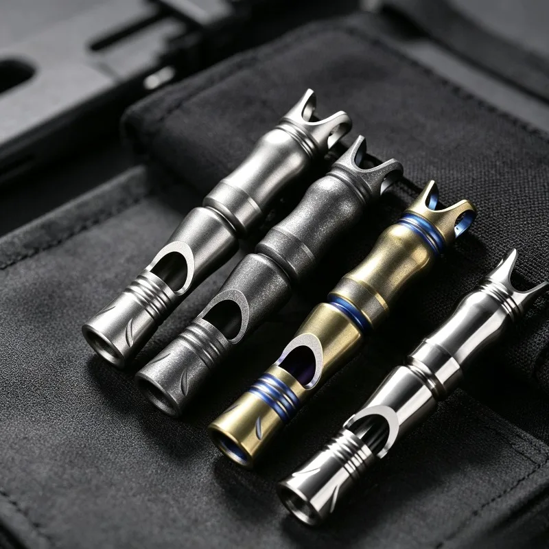 Portable Titanium Alloy Dog Whistle High Frequency High Decibel Referee Whistle Outdoor Survival EDC Emergency Signal Tool