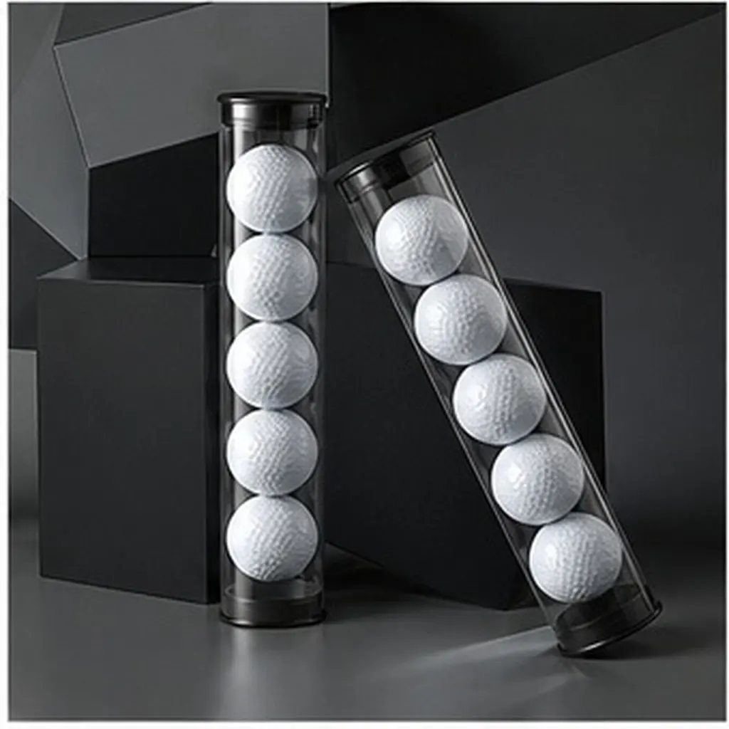 Clear Thickened Plastic Golf Ball Tubes with Caps – 2pcs Portable Storage & Display Organizer