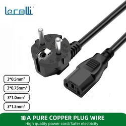 Eu universal three core pure copper power cord DC electrical charging adapter Computer host display cable connector