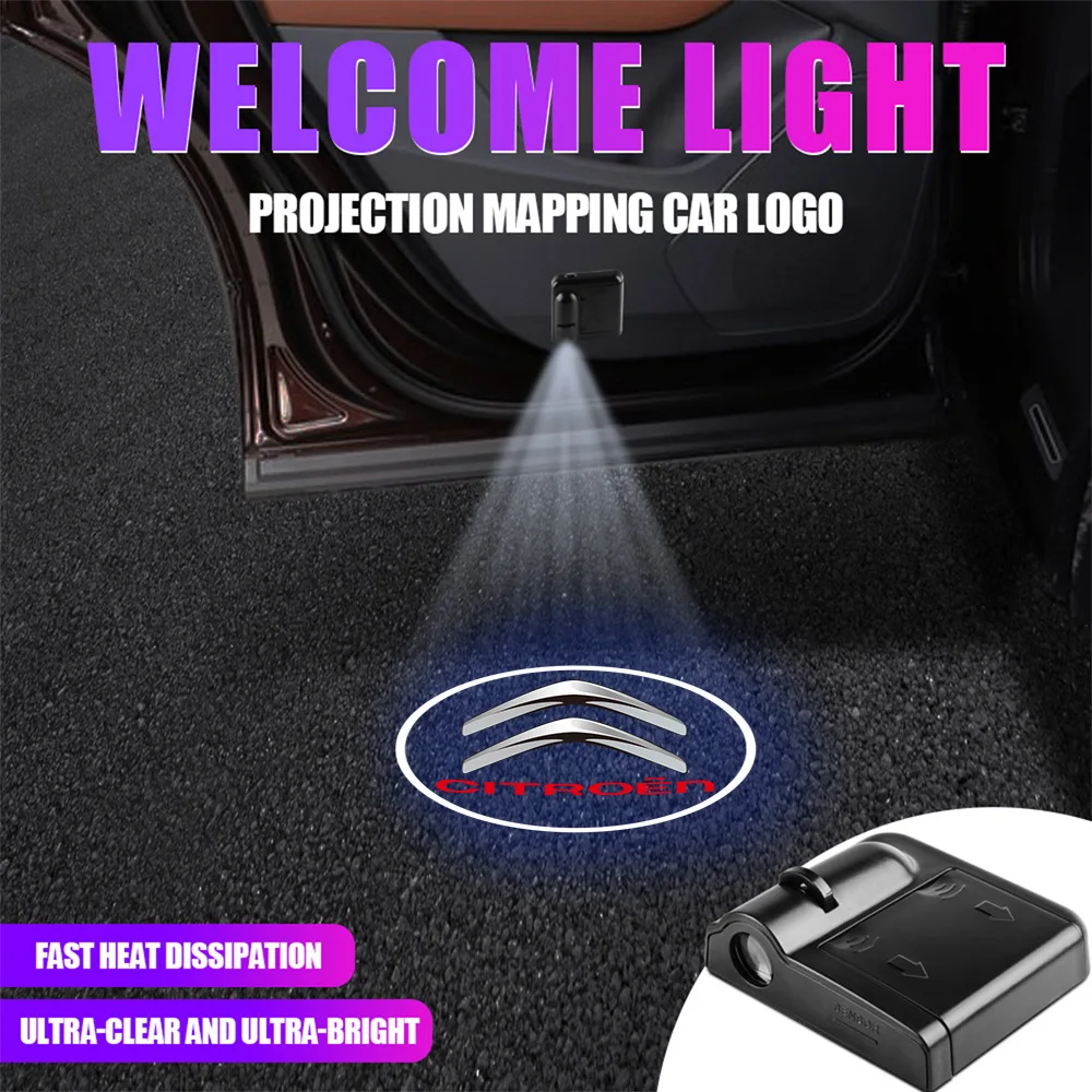 Lámpara proyectora láser para puerta de coche, accesorios de luz de bienvenida para Citroen Celysee C4 C3 C5 C1 C2 C6 Aircross Picasso Cactus Berlingo