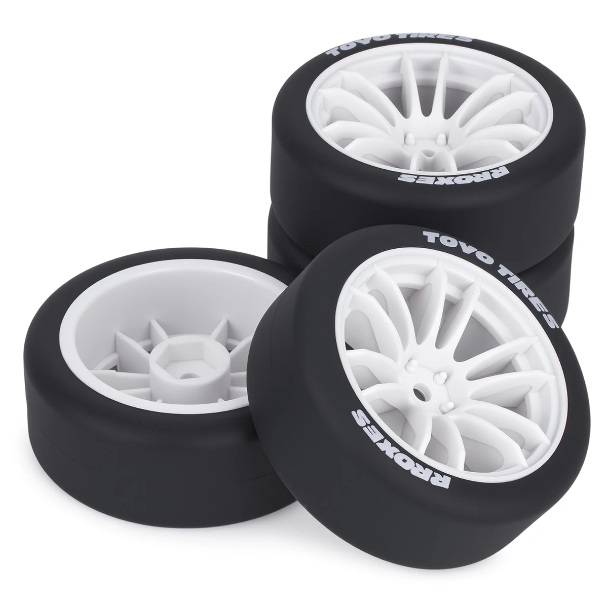 4Pcs Hard Drift Tires Wheel Tyre Hub 12mm Hex for 1/10 RC Drift Car On Road Car Tamiya TT01 TT02 XV01 PTG-2 Kyosho HPI HSP Parts - view 5