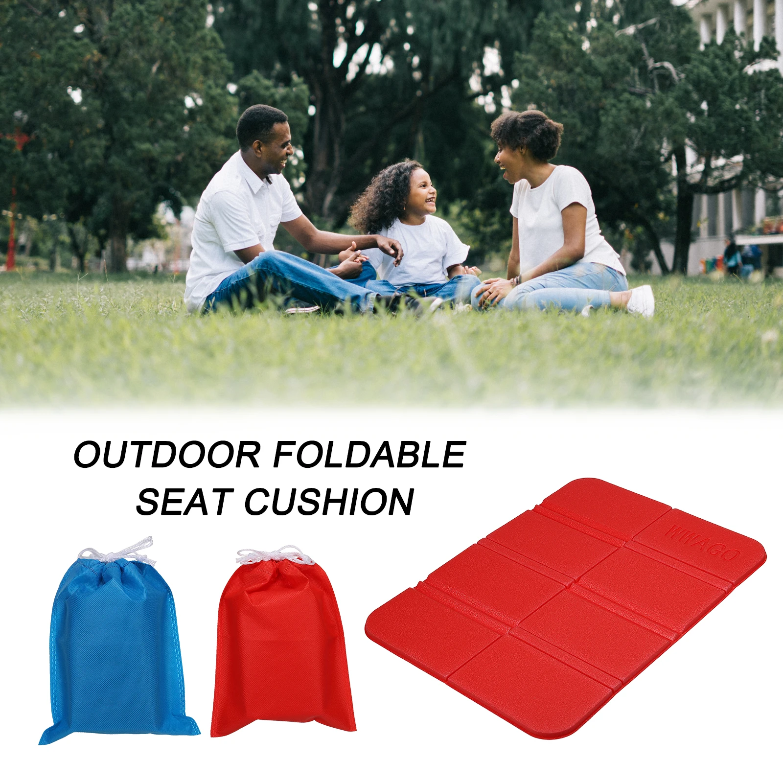 5 قطعة مقعد وسادة قابل للطي التخييم وسادة الجلوس 15 "x 11" مقاوم للماء XPE رغوة الجلوس في الهواء الطلق الحصير للنزهة التنزه السفر 5 اللون