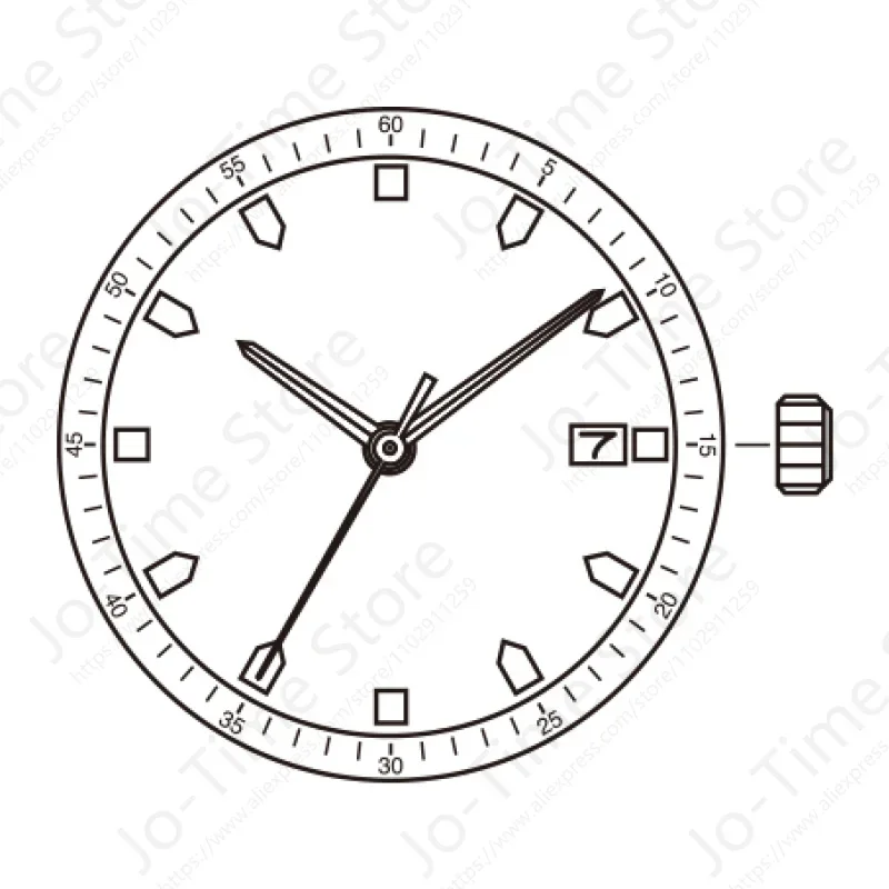 Movimiento chino Sunon SP28d-3: barrido de segunda mano con función de fecha Compatible con mecanismo 2115 para reparación de relojes