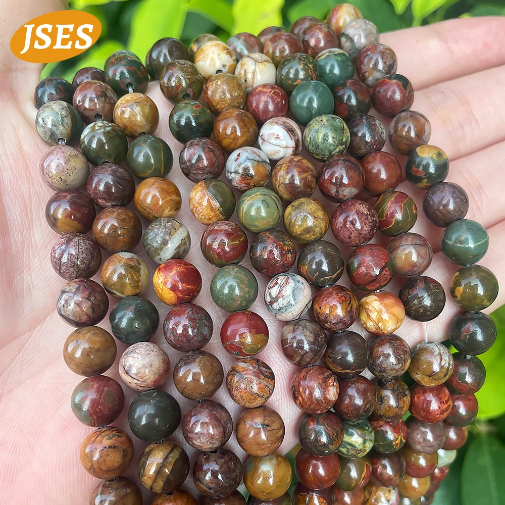 Wholesale Natural Picasso Jasper Strand Beads for Jewelry Making Bracelets DIY Accessorries 4 6 8 10 12mm & DIY Gift