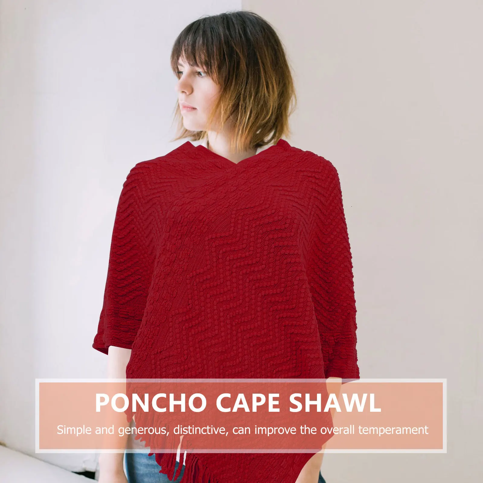 

Knitting Sweater Poncho Cape Blanket Shawl Large Winter Wrap Durable Warm Fashionable Women Shawl Wrap Women Poncho