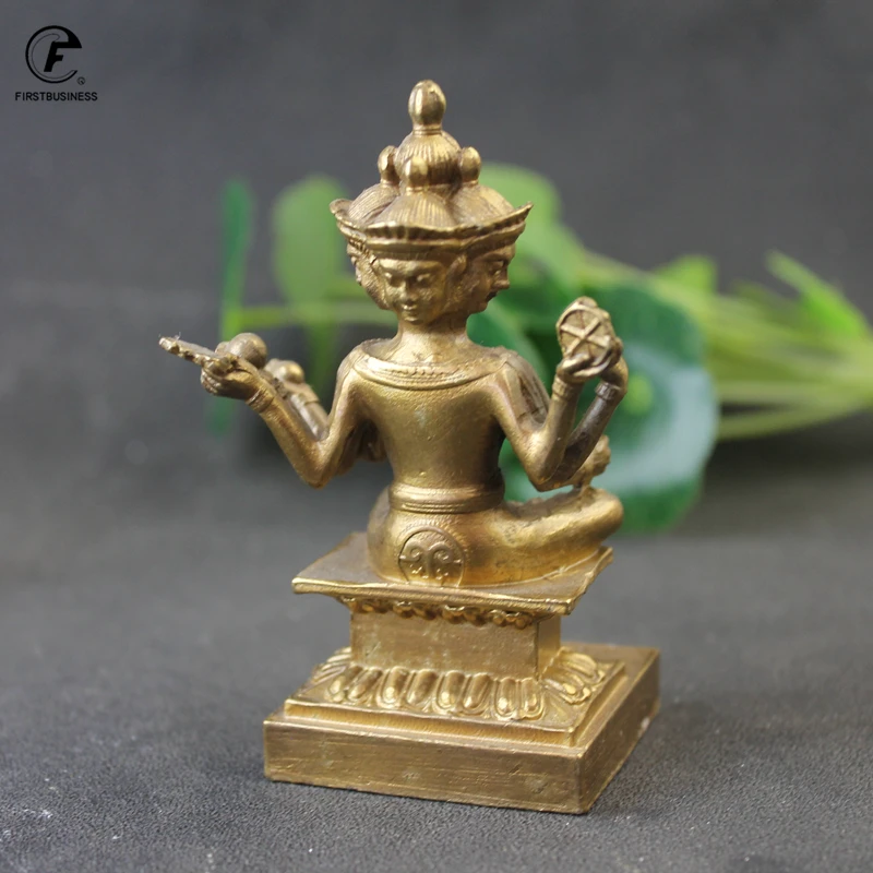 Thailandia quattro facce Buddmst ldol statua sud-est asiatico rame Buddha Erawan figurine artigianato decorazione della casa ornamenti Desktop