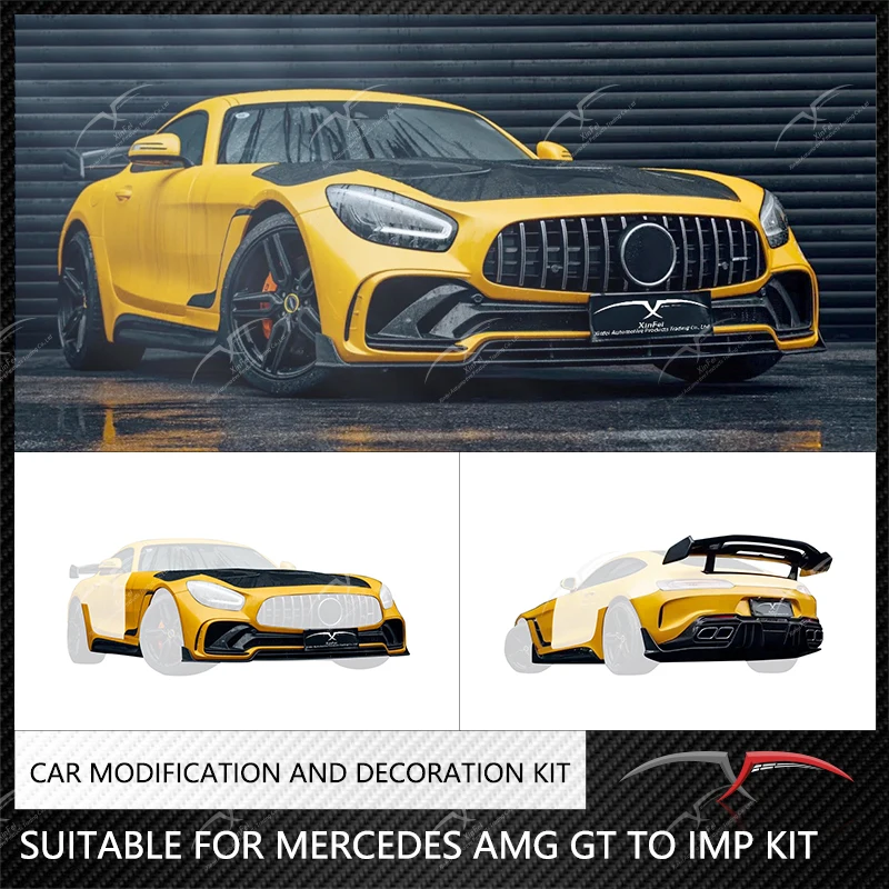 Car bumper suitable for AMG GT modified IMP kit rear diffuser spoiler black carbon fiber car modification decoration accessories