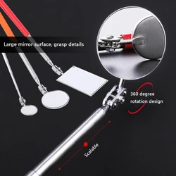 Mini Portable Telescopic Magnetic Metal Mirror Magnet Pen Flashlight Magnet Rod Part Picking Tool Ability to Pick Nut and Bolt