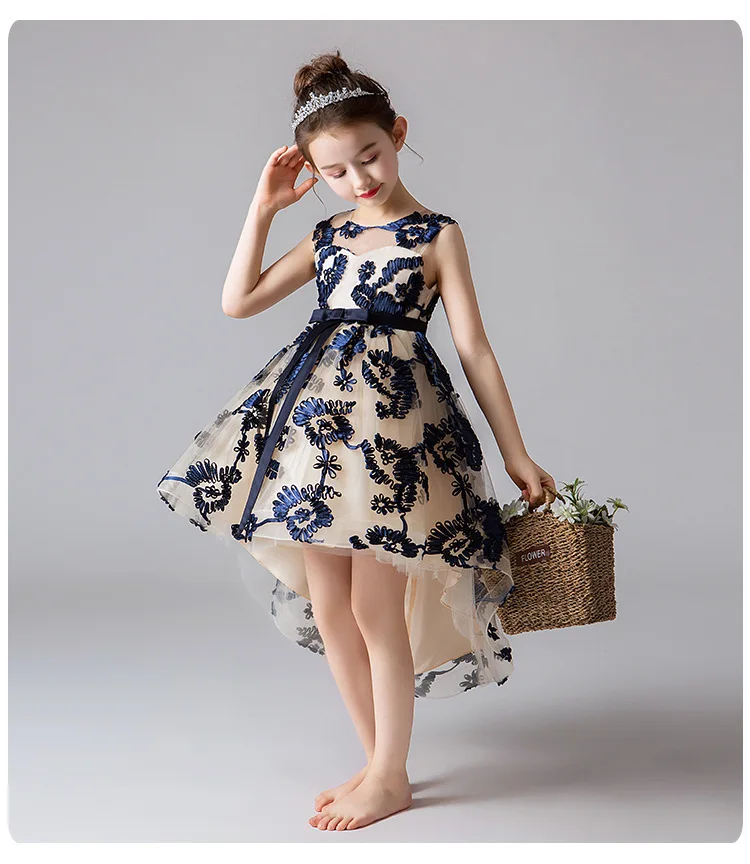 Vestidos adorables de flores para niña, vestidos de noche para niños, para fiesta de boda, vestidos de primera comunión, apliques de princesa, Vestido de comunión