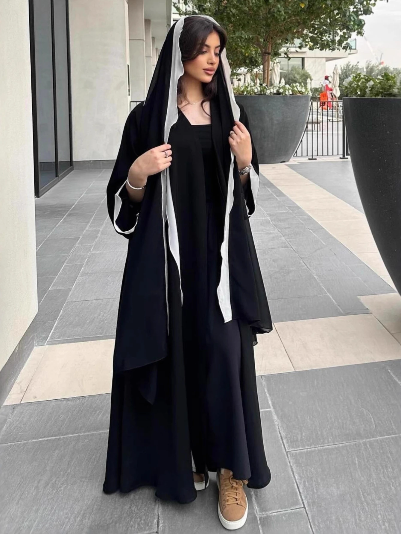 

Eid Muslim Abaya with Scarf for Women Dress Abayas Arab Dubai Cardigan Jalabiya Party Dresses Kaftan Vestidos Long Robe Jalabiya