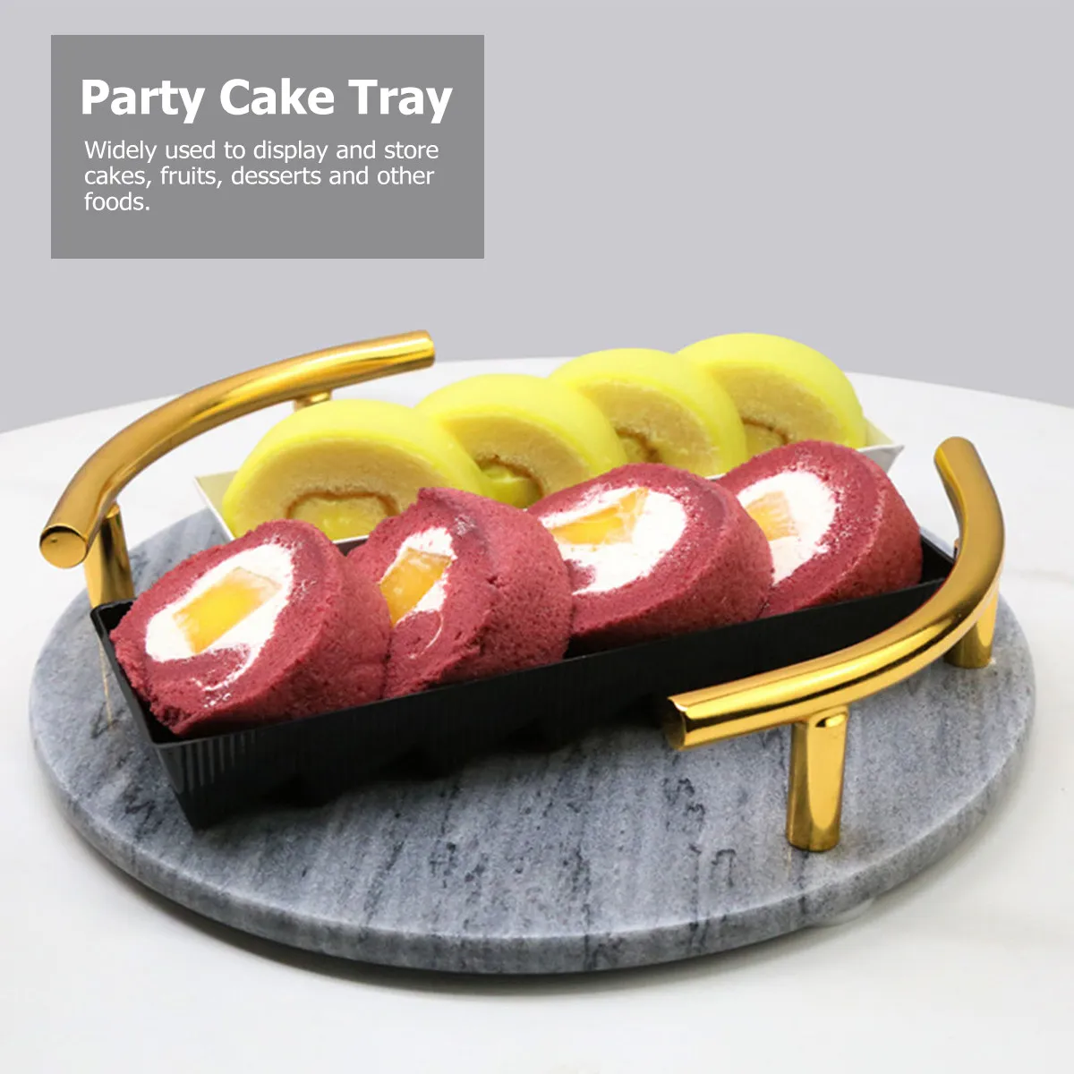 

Luxury Marble Cake Display Tray Elegant Dessert Serving Plate for Wedding Party Birthday Baby Shower Cupcake Candy Display