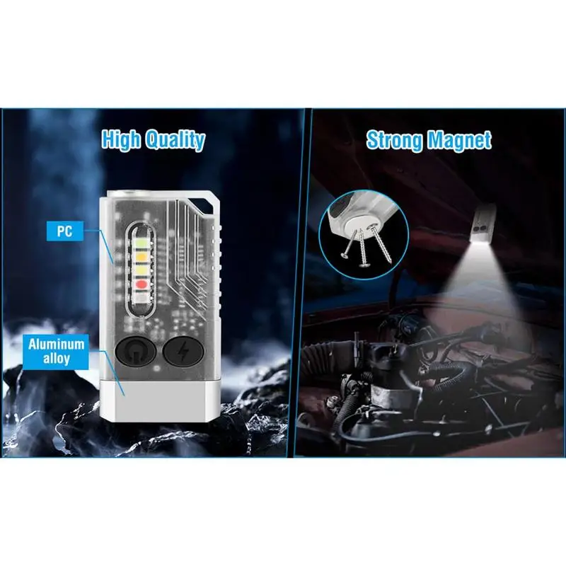 Pocket Flash Light Portable Outdoor Light Keyring Torch Handheld Powerful Ultra Bright 14 Modes Waterproof Pocket Light For