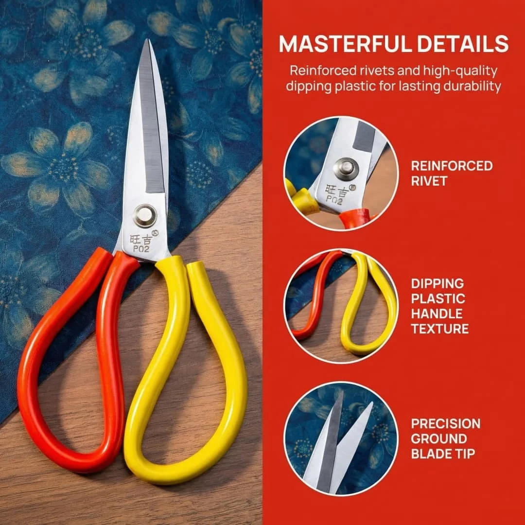 Professional Tailor Scissors High Carbon Steel Fabric Sewing Shears Sharp Multipurpose Scissors, For Denim, Leather, Sewing