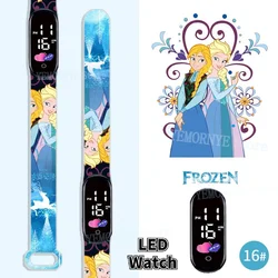 Disney Frozen Digital Kids' Watches Anime Figures LED Luminous Watch Touch Waterproof Electronic Sports Watch Kids Birthday Gift