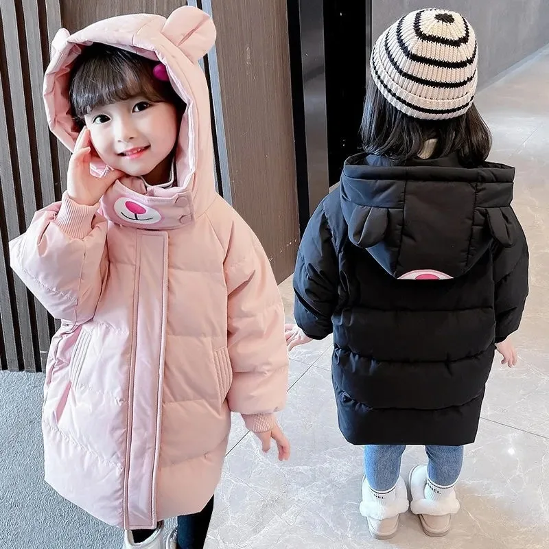 2 3 4 5 6 Years Baby Girls Coat Autumn Winter Warm Kids Jacket For Girls Fashion Long Parka Hooded Children Outwear Clothing