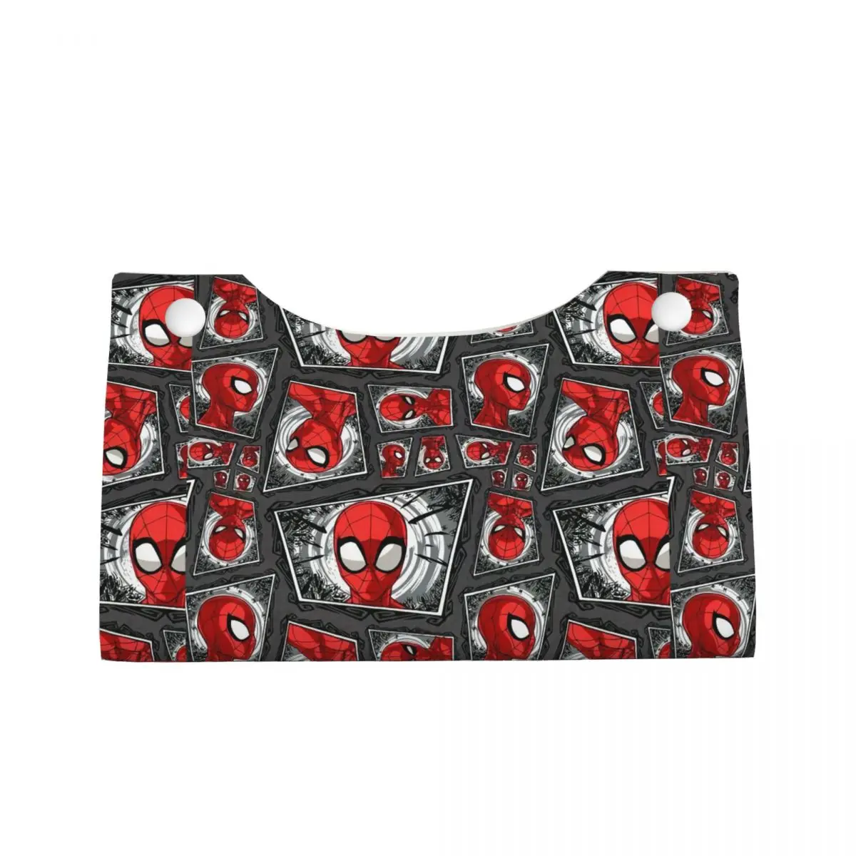 Custom Spider Man Heads Collage Facial Tissue Box Cover Rectangular PU Leather Tissue Box Holder for Car Toilet