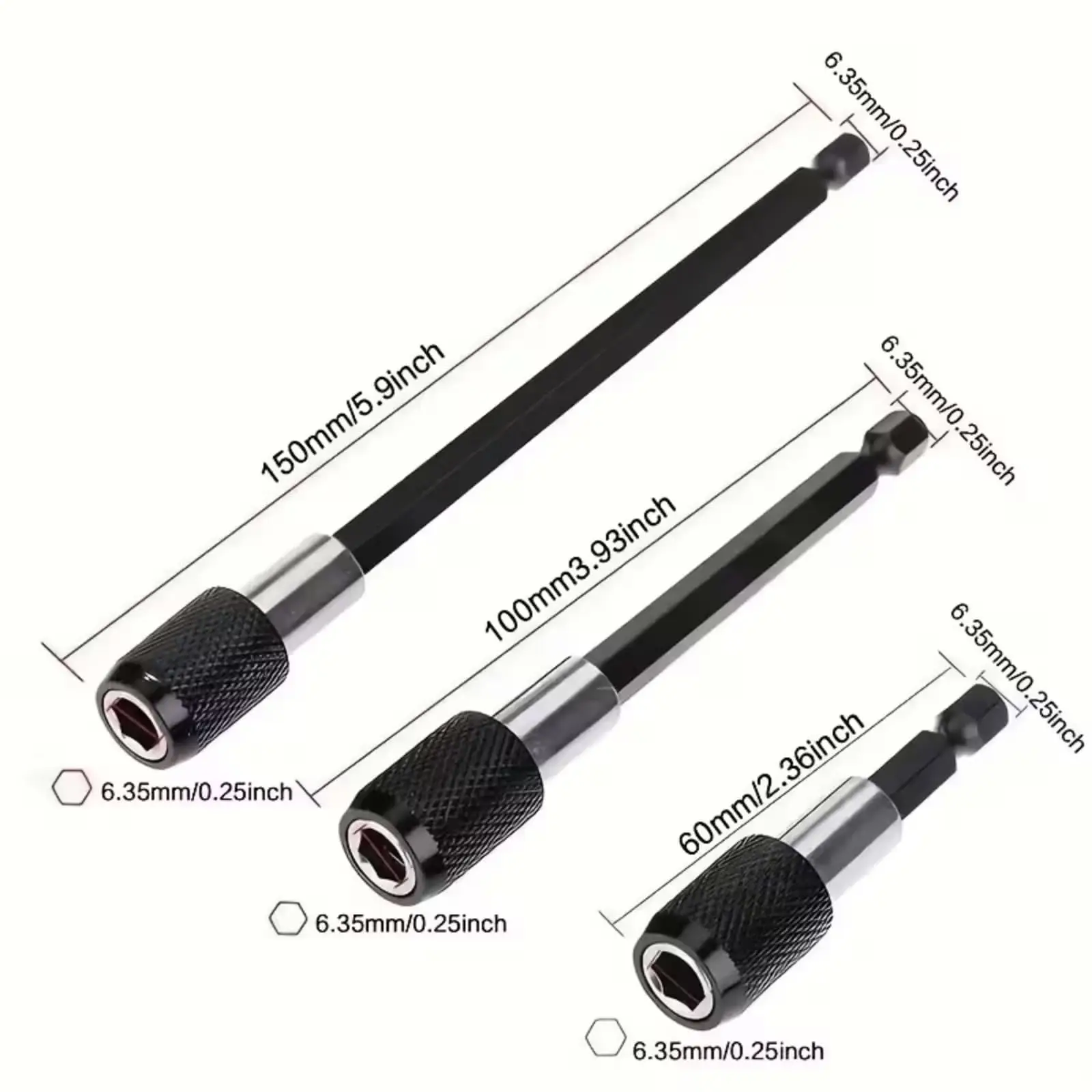 3PCS Drill Bit Extensions 1/4