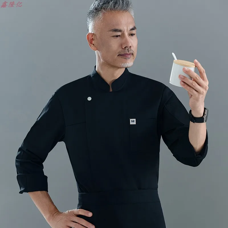 Uniforme de travail de cuisine de Restaurant de restauration, uniforme de Chef blanc d'automne à manches longues pour Restaurant occidental, magasin de gâteaux, serveur