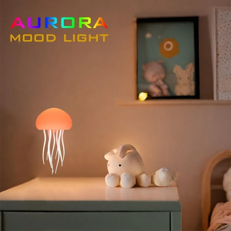 Floating Night Light Intelligent Voice Control Light Jellyfish Charging Night Light Ins Wind Room To Help Sleep