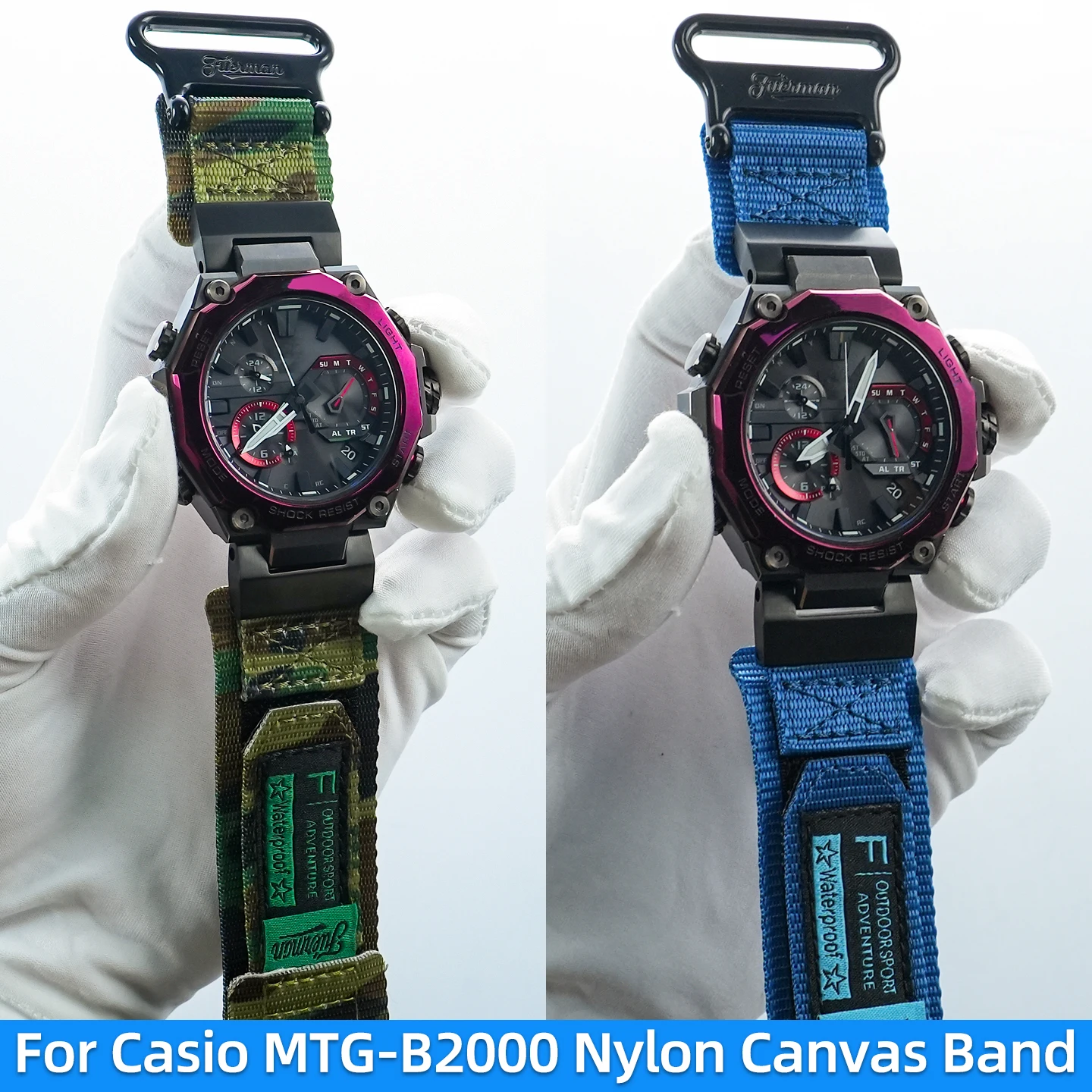 

For Casio G SHOCK MTG-B2000 Modified Loop Nylon strap | Durable | Breathable | Waterproof | Outdoor sports Canvas watch band
