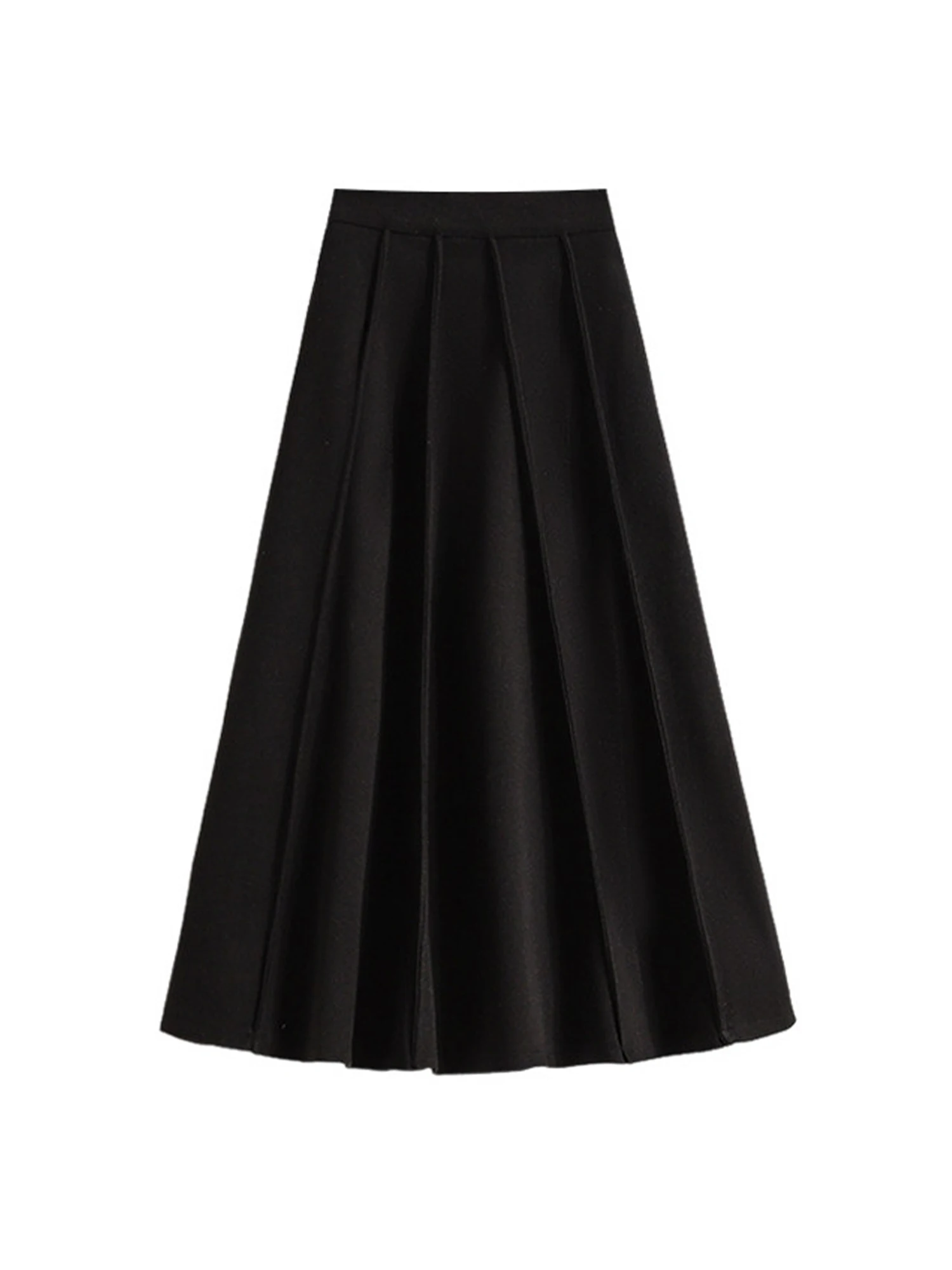 Women Brown Long Skirt Vintage 2000s High Waist Mid-length Skirt Harajuku Korean Style Y2k Oversize A-line Skirt Summer Spring