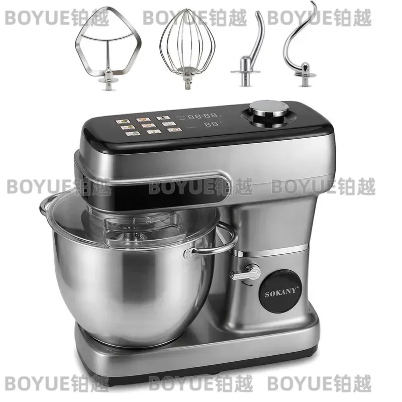 for Touch Screen Kneading Machine 12L Stainless Steel Cooking Mixer Multi-functional Dough Mixing and Egg Beating Appliance