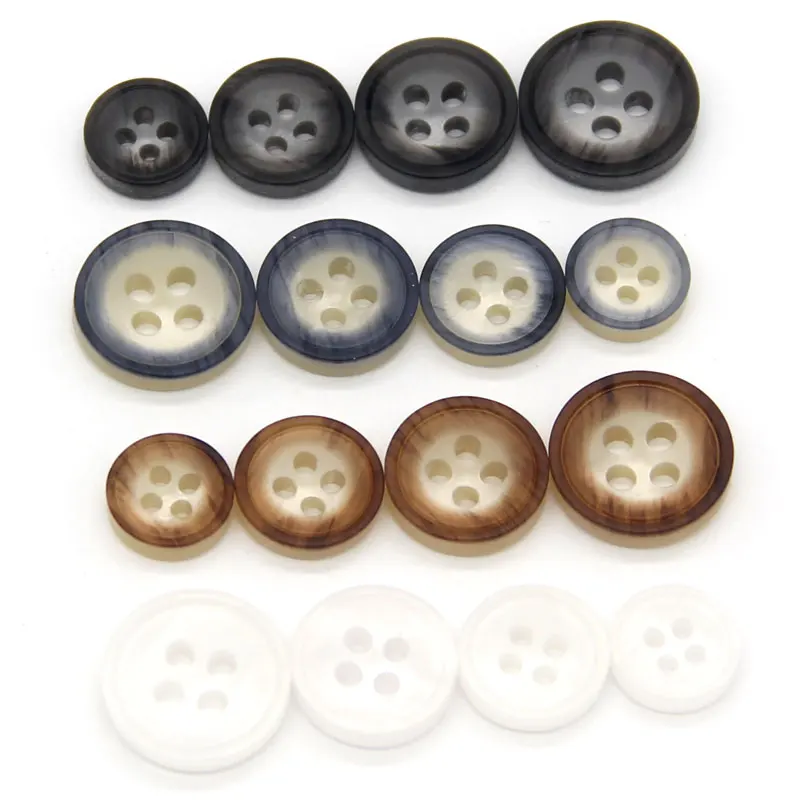 HENGC 9/10/11/13mm Fashion White Shirt Resin Buttons For Clothing Dress Cardigan Doll Mini Decorations DIY Crafts Wholesale