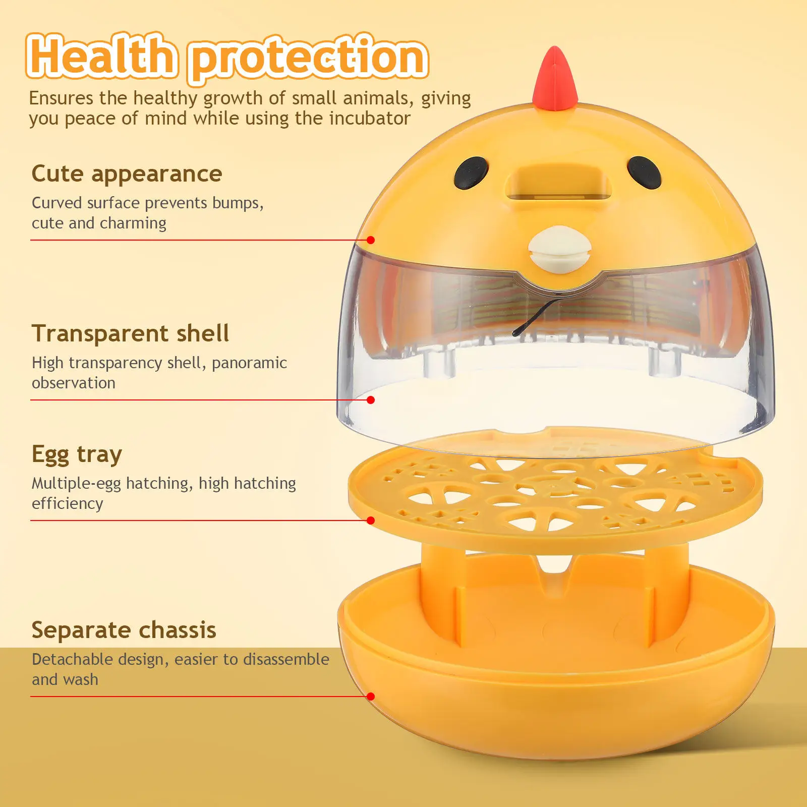 

Mini Egg Incubator Small Egg Incubator Quail Egg Intelligent Automatic Temperature and Humidity Control Poultry Hatching Machine