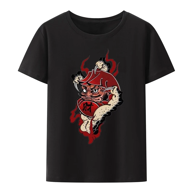 Japanese Genki Cat  Lobster Face Print T Shirt Modal O-neck Short Sleeve Breathable Comfortable T-shirt