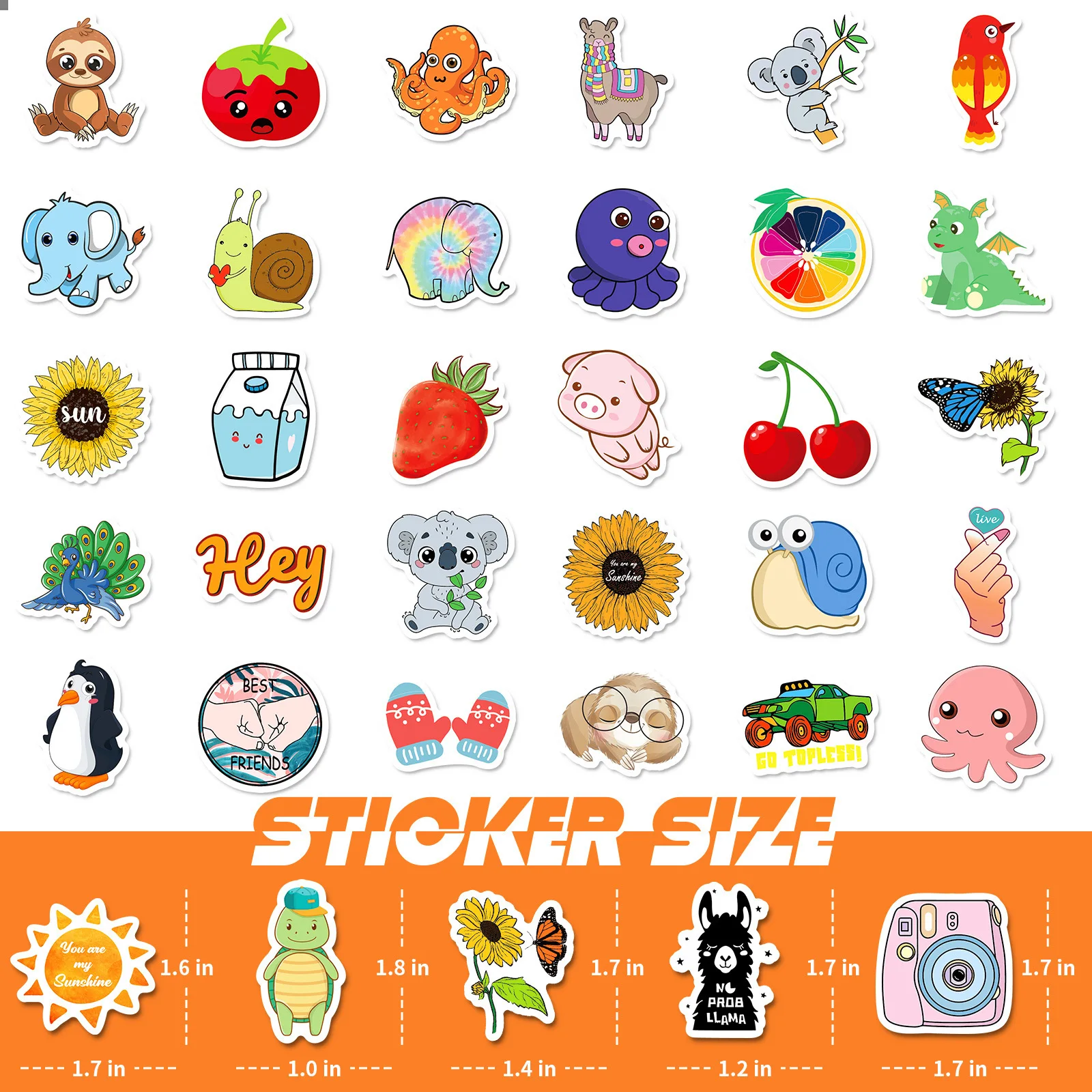 

100Pcs Mini VSCO Stickers Aesthetic Cute Vinyl Decals Waterproof Earbud Phone Case Scrapbook Planner Laptop Teen Girl Gift