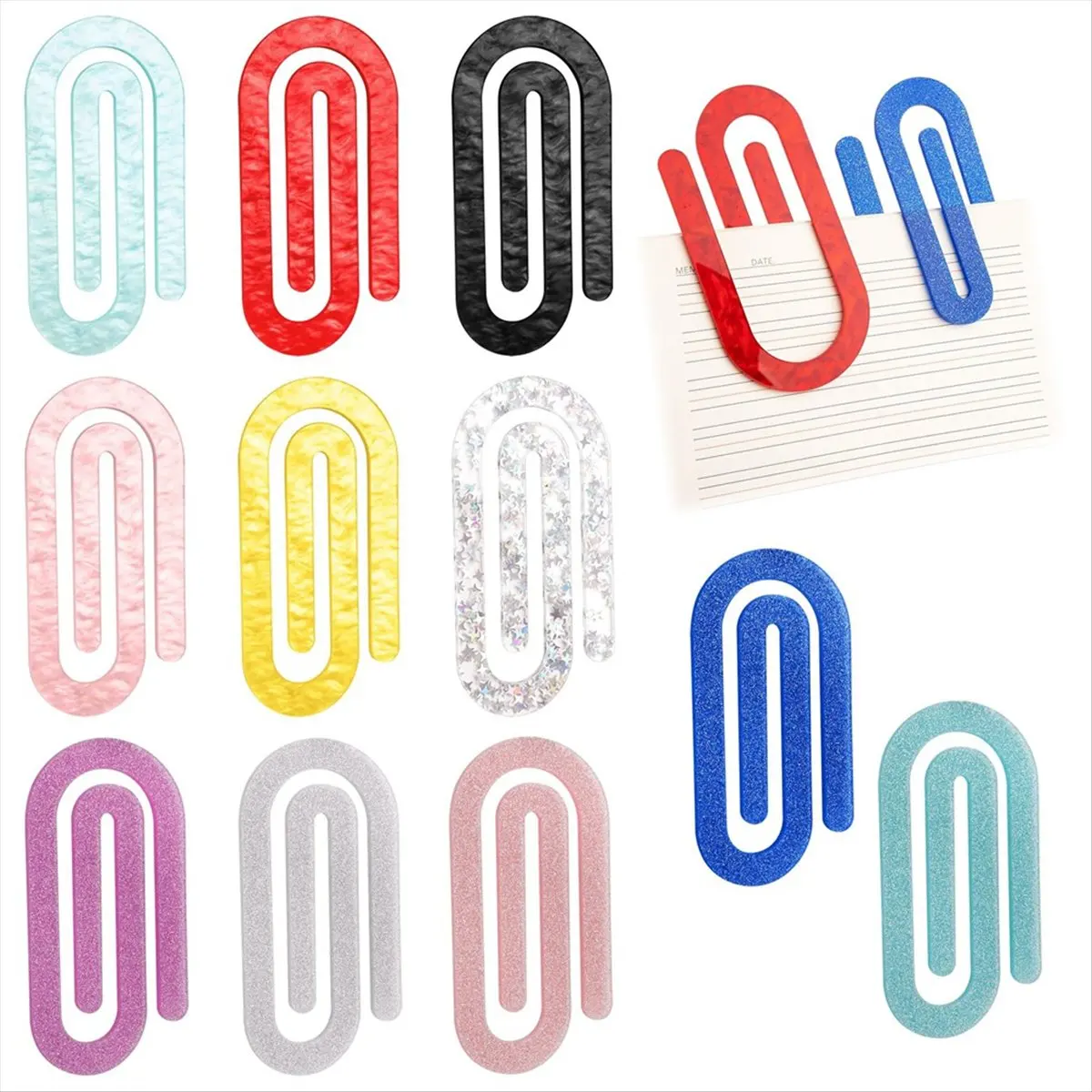 LUCK Decorative Jumbo Paper Clips,11-Pack,Personalized Paperclips for Home, Gift, Crafts, Classroom, School, Teacher