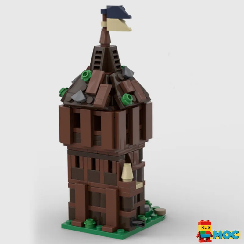 228PCS Medieval Defense Tower Model Custom Puzzle Educational Assembly Toy Birthday Christmas Gift For Hobby Collection Display