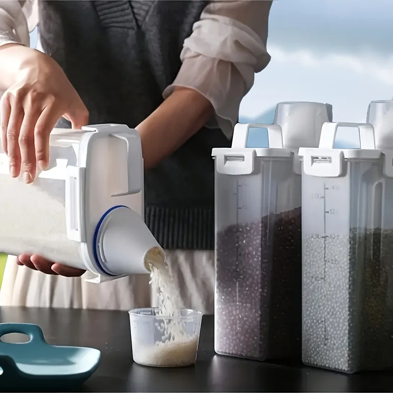 1pc Storage Container, Household Insect-proof And Moisture-proof Sealed Storage Tank With Lid, Portable And Leak Proof Food Stor