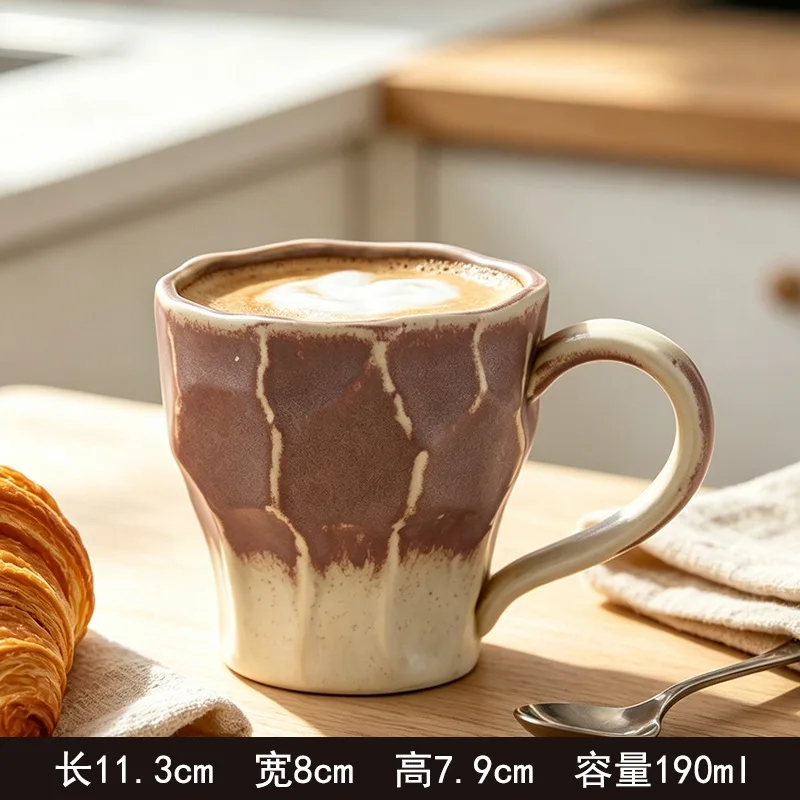 Personalized hand-painted couple coffee cup with high aesthetic value  retro high-end hotel homestay  household water cup