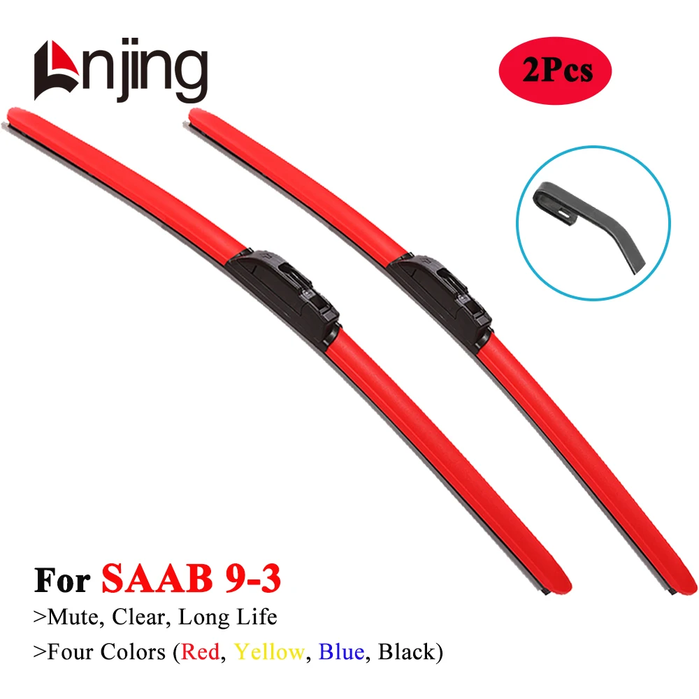 LNJING Colorful Wiper Blade For SAAB 9-3 YS3D YS3F Aero MY14 1998 2000 2005 2010 2011 2012 2013 2014 2015 Car Exterior Accessory