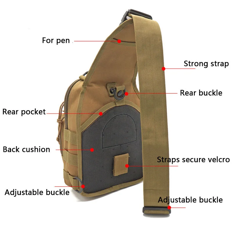 Hiking Trekking Backpack Sports Climbing Shoulder Bags Tactical Camping Hunting Daypack Fishing Outdoor Shoulder Bag