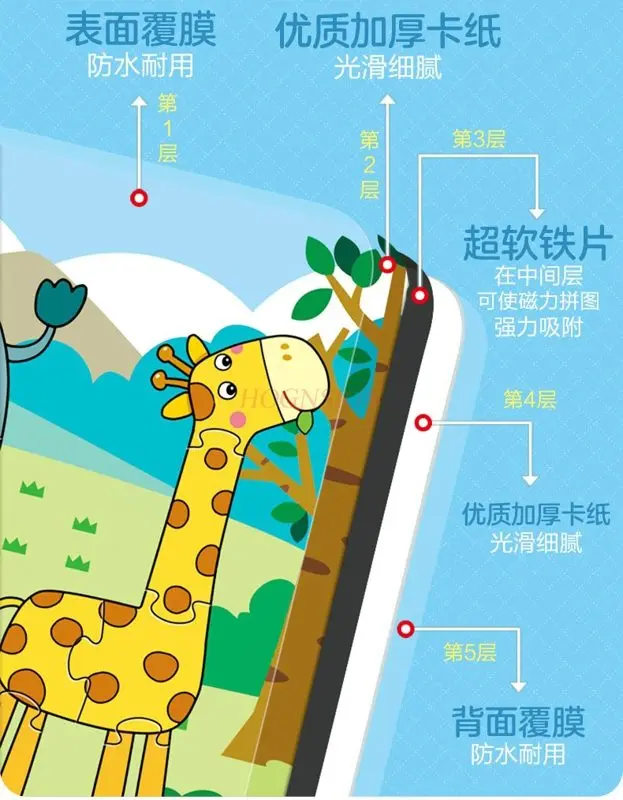 1 كتاب الطفل لغز مغناطيسي لعبة كتلة التعليم المبكر لوحة الكرتون 2-6 سنة الأطفال المغناطيسي كتاب ملصق لغز #5