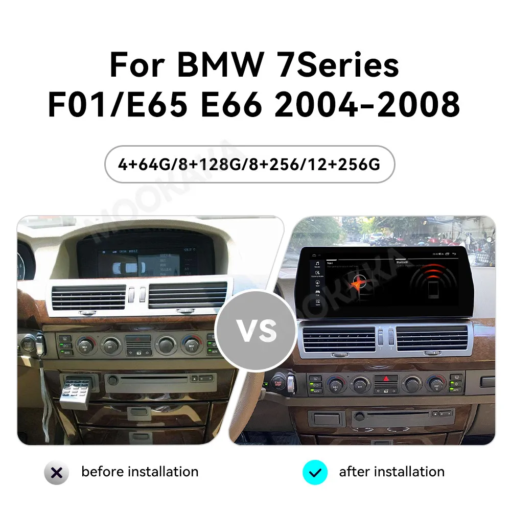 For BMW 5 Series E60 7 Series F01 E65 E66 Car Radio Multimedia Player Wireless Carplay Android Auto Autoradio Stereo GPS Navi