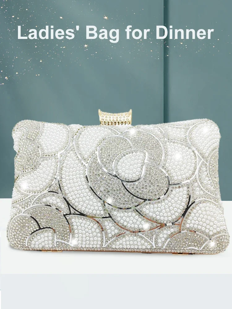 Party Banquet Glitter Handbags Fashion Elegant Crystal Bridal Wedding Clutch Bags Luxury Rhinestone Women's Evening Clutch Bag