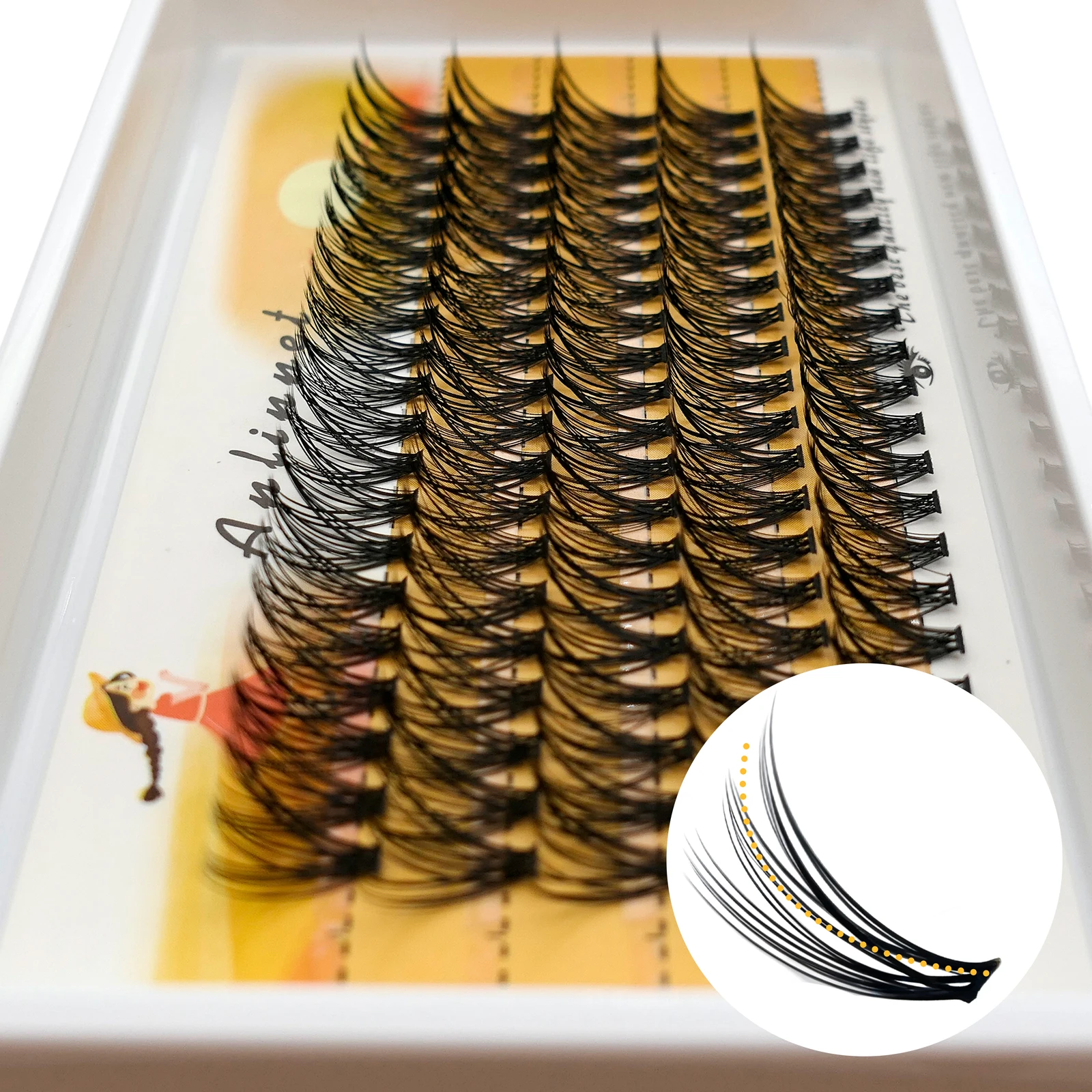 100 Cluster mit 30D/40D/50D Make-up-Wimpern, natürliche Wimpernverlängerung, Wimpernclustern, persönliches Pfropfwerkzeug für falsche Wimpern