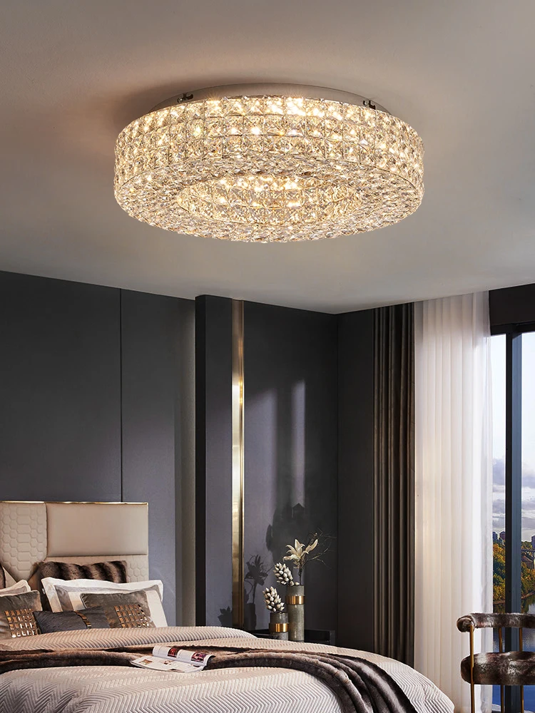 New Product Lighting Golden Round Shining Luxury Wedding Decor Furnishing Living Room Bedroom Lustre Lamp