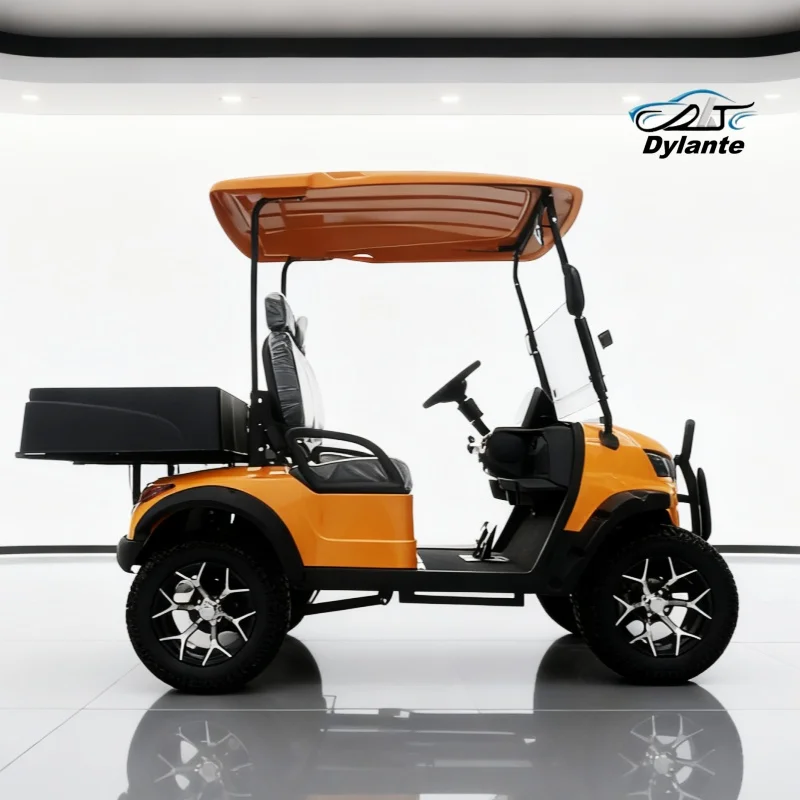 72 فولت ليثيوم شارع القانوني الصيد عربات التي تجرها الدواب 2 مقاعد طويلة التحمل عربة جولف كهربائية لملعب الغولف مع صندوق البضائع الخلفي للبيع #2