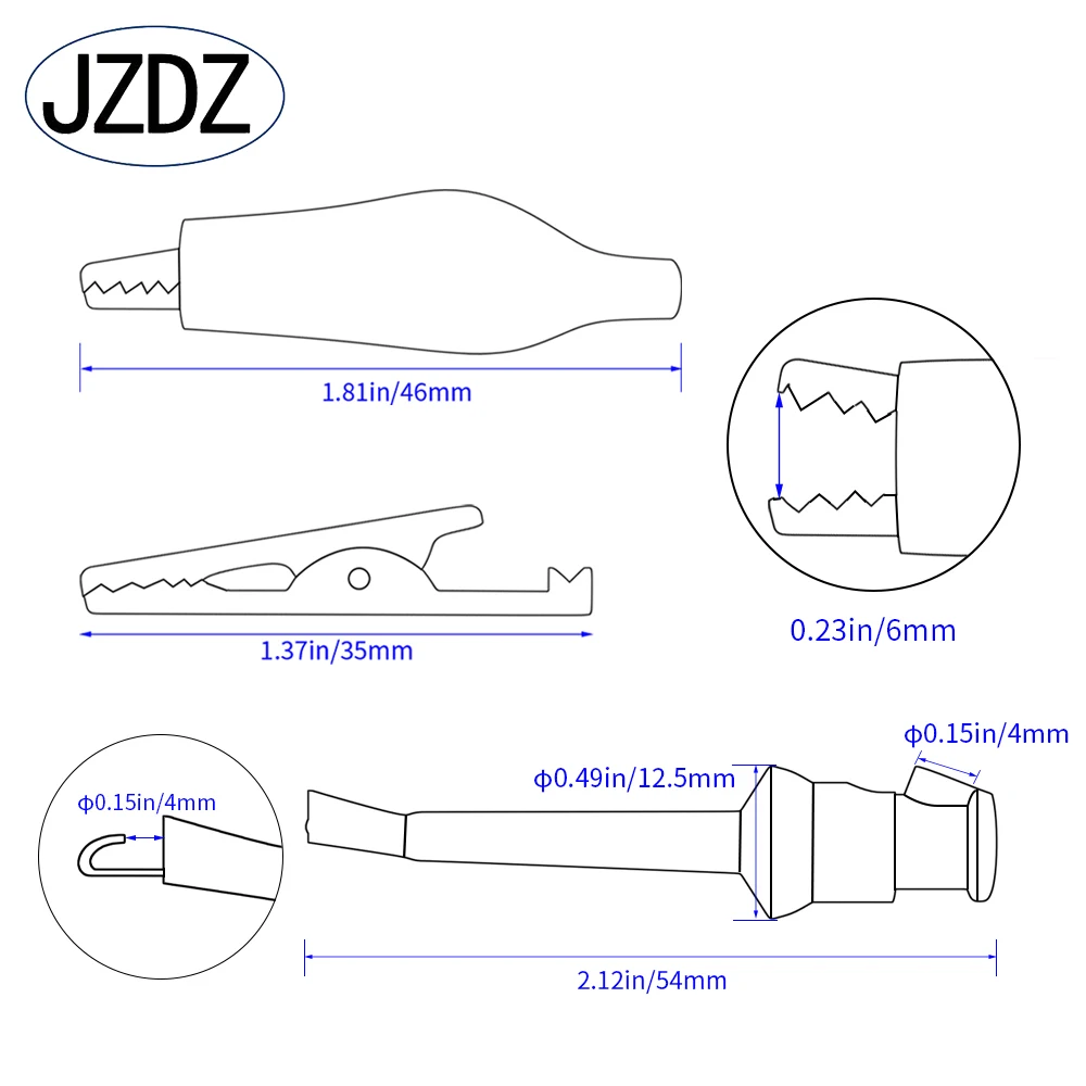 Imagem -03 - Jzdz-bnc Kit Adaptador com Macho Isolado Duplo Banana Jack Soquete Banana com Chumbo de Teste mm Jt0087