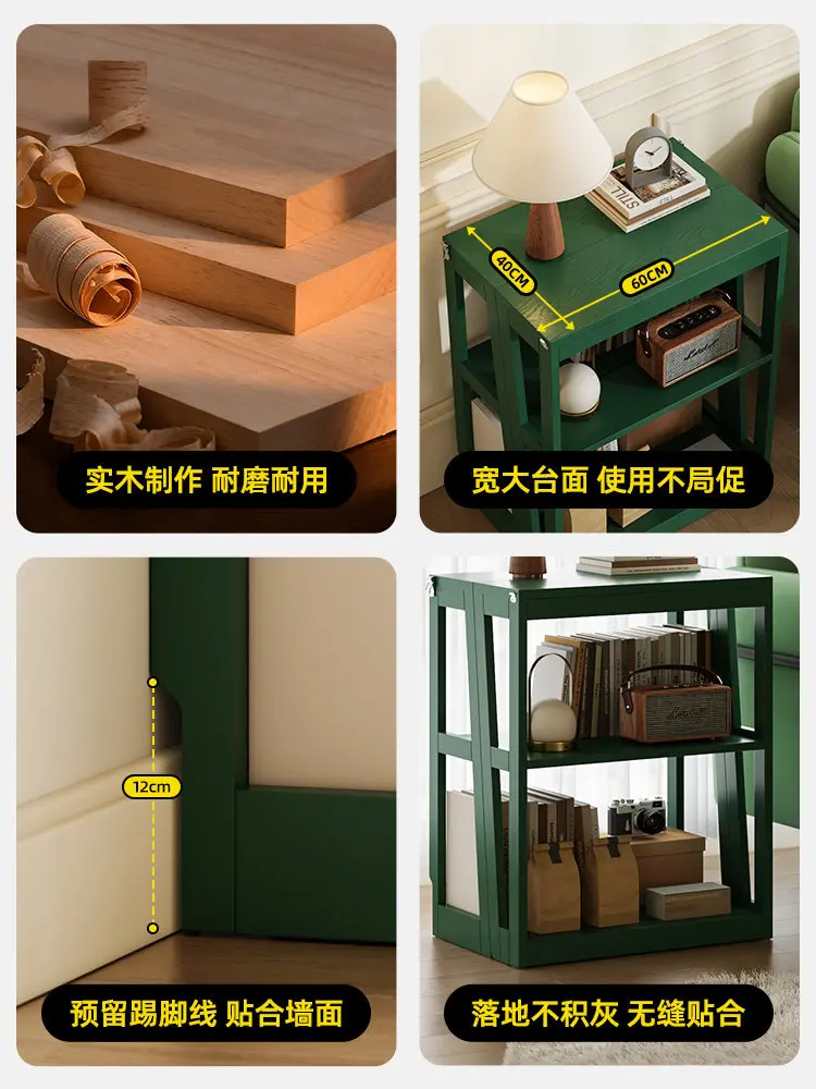 Solid wood trapezoidal five-layer bookshelf integrated against the wall foldable Nordic living room study storage